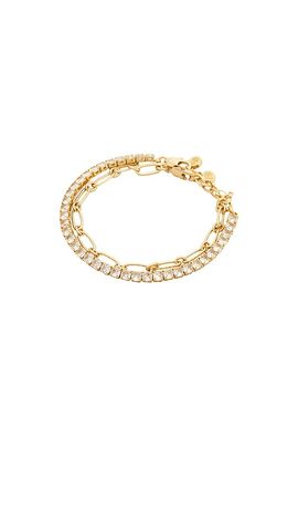 Ettika Ettika Crystal & Oval Chain Bracelet Set