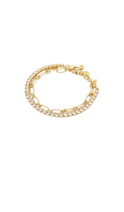 Ettika Ettika Crystal & Oval Chain Bracelet Set