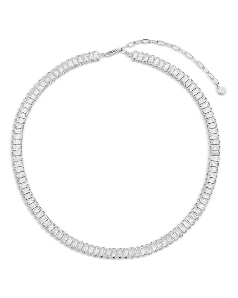 Ettika Ettika Crystal Baguette Tennis Necklace, 15-18