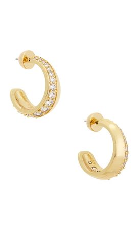 Ettika Ettika Crystal Curve Huggie Hoops