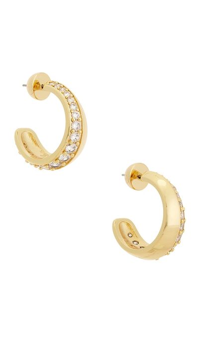 Ettika Ettika Crystal Curve Huggie Hoops