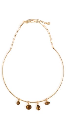 Ettika Ettika Crystal Drift Collar Necklace Smokey Quartz One