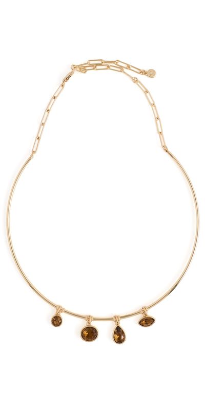 Ettika Ettika Crystal Drift Collar Necklace Smokey Quartz One
