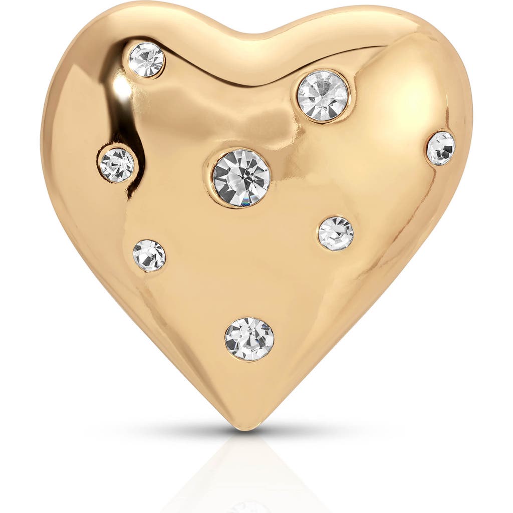 Ettika Ettika Crystal Heart Stud Brooch