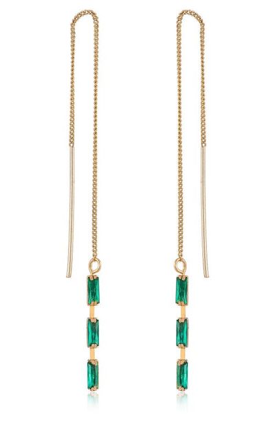 Ettika Ettika Cubic Zirconia Baguette Threader Earrings