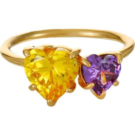 Ettika Ettika Cubic Zirconia Double Heart Ring