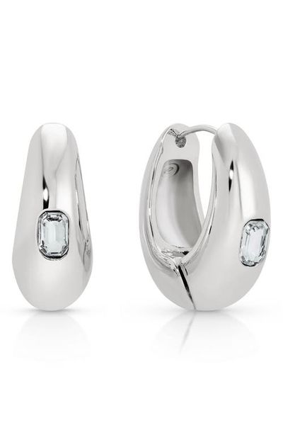 Ettika Ettika Deco Cubic Zirconia Hoop Earrings