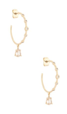 Ettika Ettika Delicate Crystal Charm Hoop Earrings