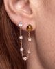 Ettika Ettika Double Piercing Cubic Zirconia & Tiger's Eye Chain Earrings - 2