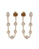 Ettika Ettika Double Piercing Cubic Zirconia & Tiger's Eye Chain Earrings - 3