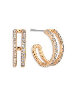 Ettika Ettika Double Up Crystal Hoop Earrings