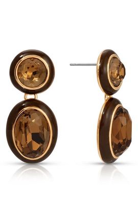 Ettika Ettika Duet 18k Gold Plate Cubic Zirconia Drop Earrings