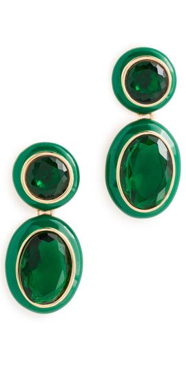 Ettika Ettika Duet Drop Earrings Green One