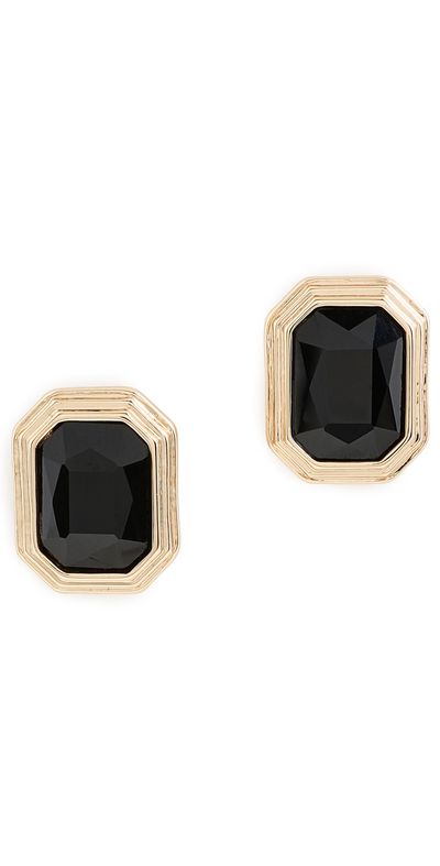 Ettika Ettika Emerald Deco Earrings Black One