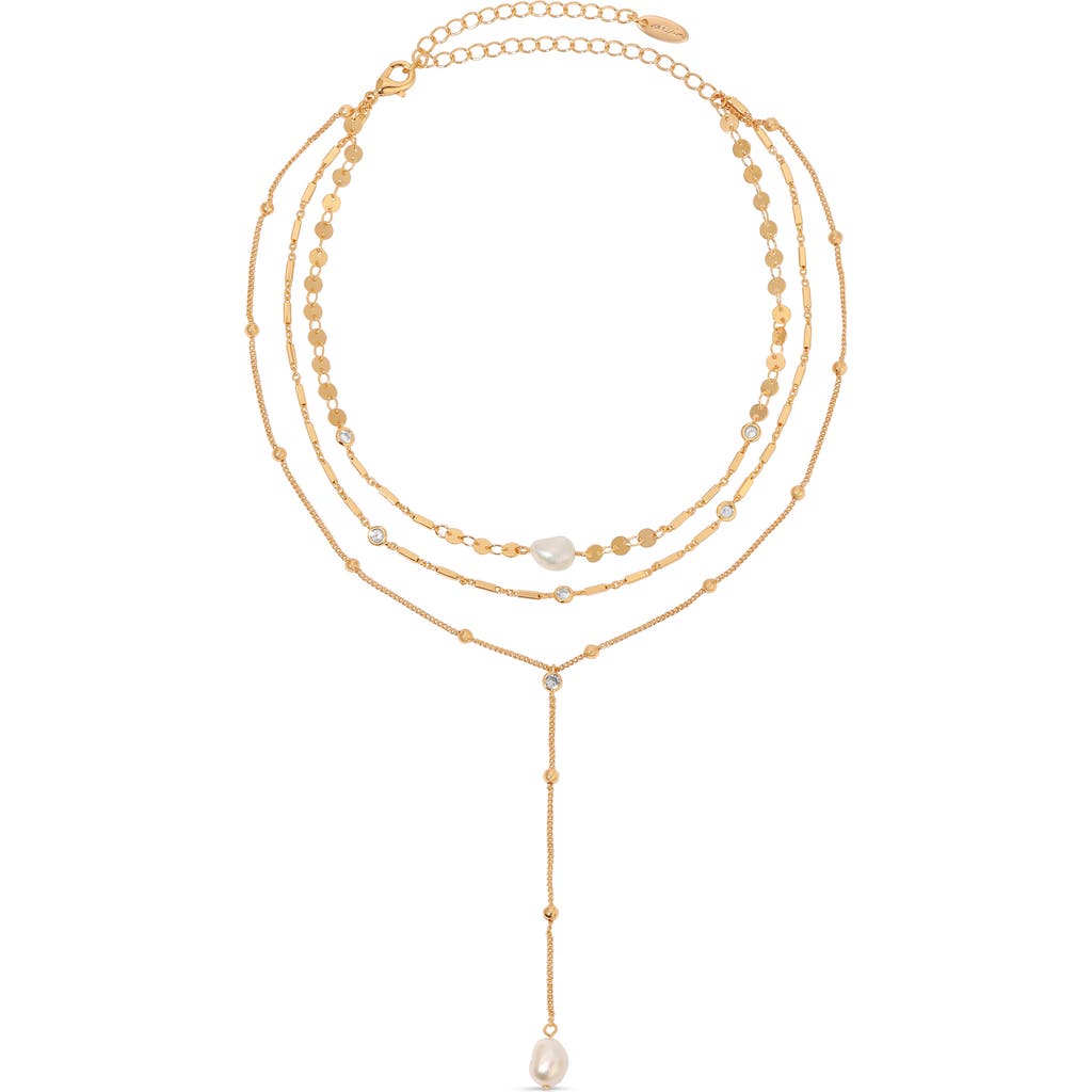 Ettika Ettika Forever Cultured Freshwater Pearl Layered Y-Necklace
