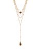 Ettika Ettika Forever Falling Cubic Zirconia & Tiger's Eye Layered Lariat Necklace, 11-14 - 1