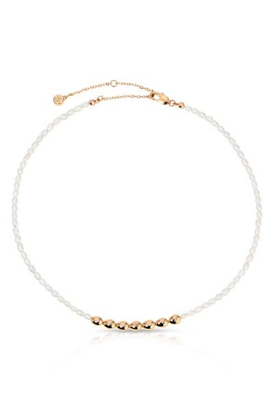 Ettika Ettika Freshwater Pearl & Cubic Zirconia Necklace