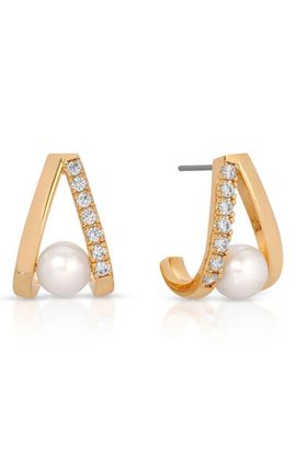 Ettika Ettika Freshwater Pearl V Drop Earrings