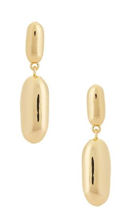 Ettika Ettika Gold Oval Drop Earrings