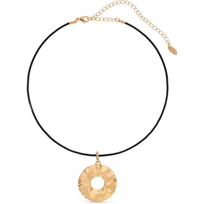 Ettika Ettika Hammered Circle Choker Necklace