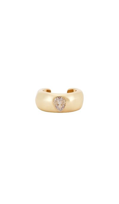 Ettika Ettika Hammered Ear Cuff With Pear Crystal