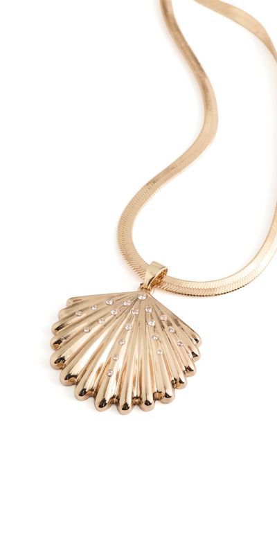 Ettika Ettika Herringbone Shell Necklace Gold One
