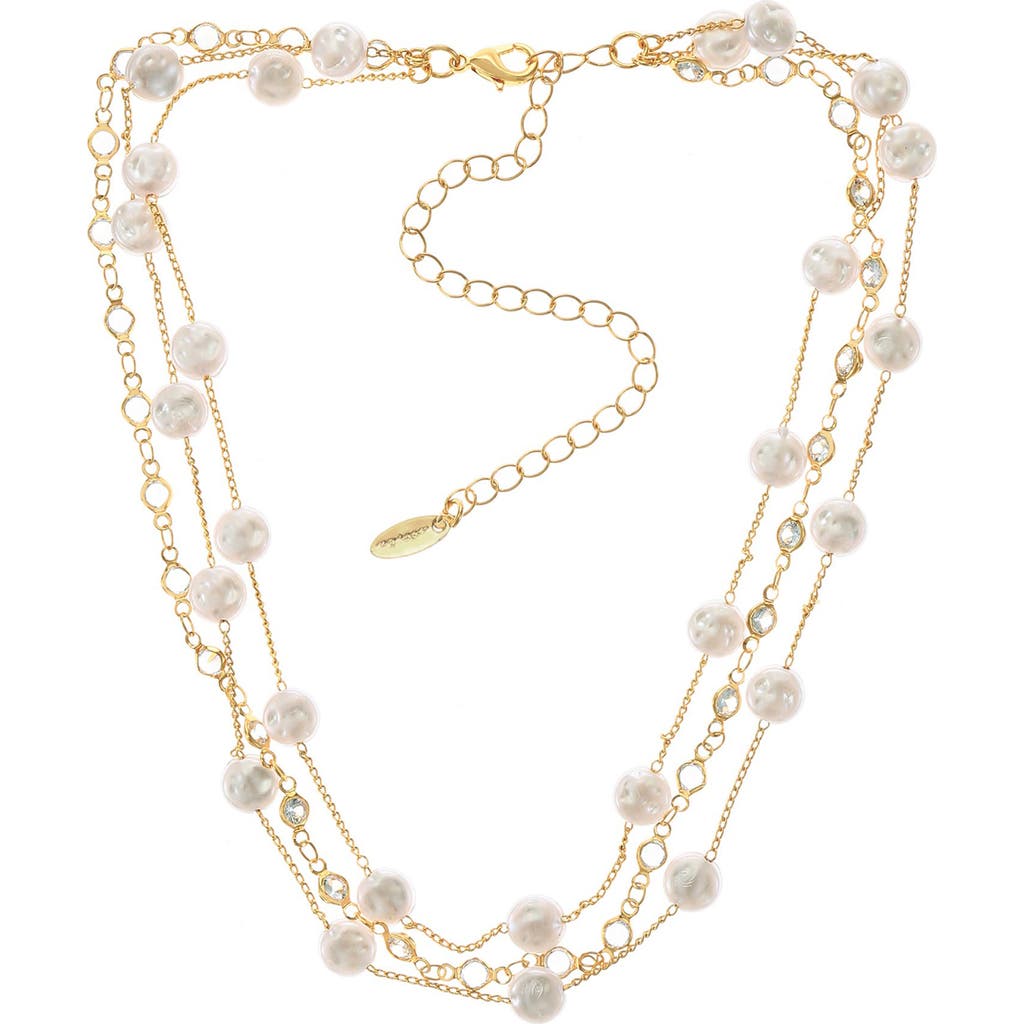 Ettika Ettika Imitation Pearl & Cubic Zirconia Layered Necklace