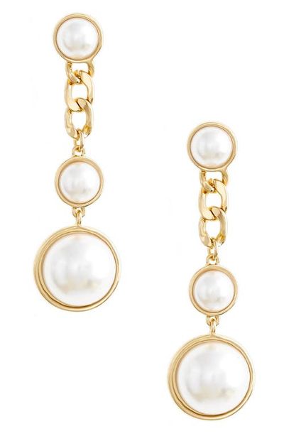 Ettika Ettika Imitation Pearl Drop Earrings