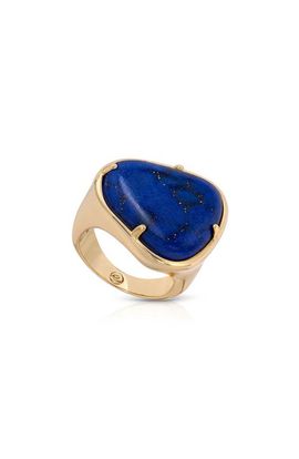 Ettika Ettika Lapis Solstice 18k Gold Plated Statement Ring 