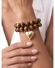 Ettika Ettika Luck and Love Heart Charm Tiger's Eye Beaded Stretch Bracelets, Set of 2 - 3