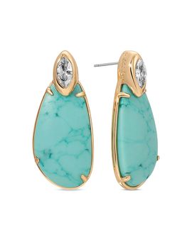 Ettika Ettika Majestic Cubic Zirconia & Stone Drop Earrings