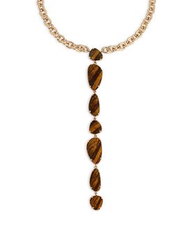 Ettika Ettika Majestic Stone Tiger's Eye Lariat Necklace, 15-20