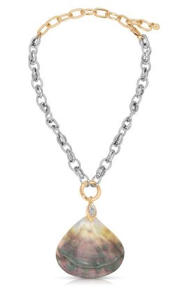 Ettika Ettika Mixed Metal Shell Statement Necklace 