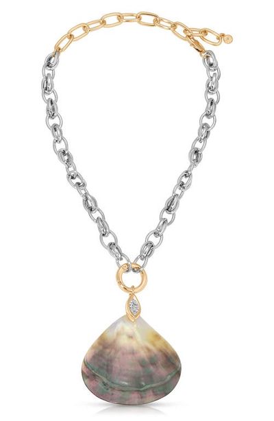 Ettika Ettika Mixed Metal Shell Statement Necklace 