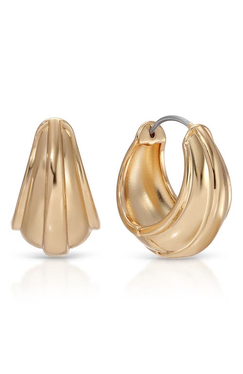 Ettika Ettika Modern Ridge Huggie Hoop Earrings