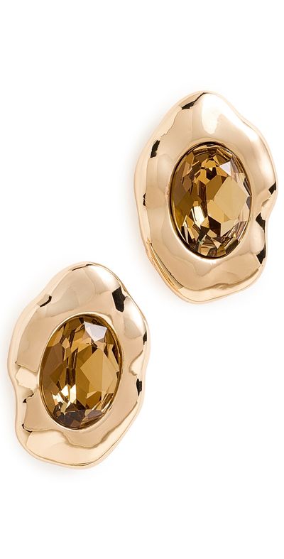 Ettika Ettika Molten Glow Crystal Studs Smokey Quartz One