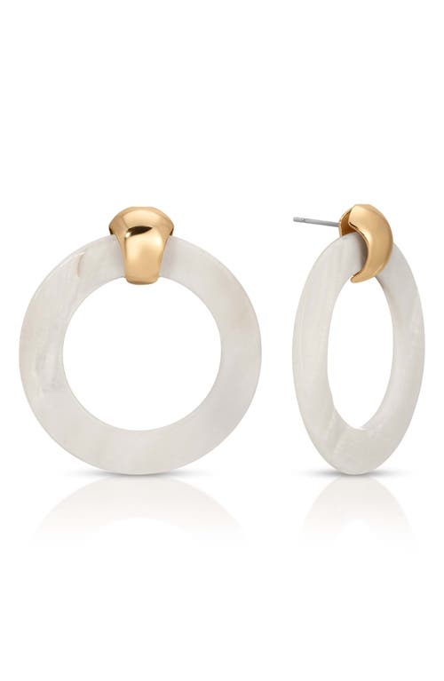 Ettika Ettika Mother-of-Pearl Open Ring Earrings