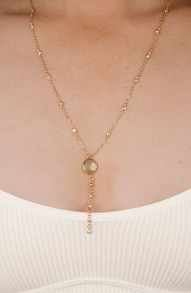 Ettika Ettika Polished Pebble Cubic Zirconia Station Y-Necklace