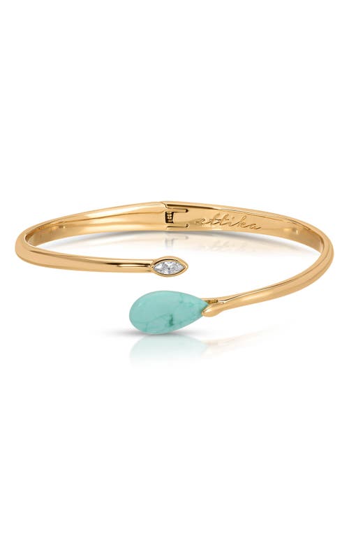 Ettika Ettika Reconstituted Turquoise Solstice Hinged Cuff Bracelet 