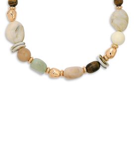 Ettika Ettika Serene Stone Gemstone Beaded Collar Necklace, 15.5-18.5