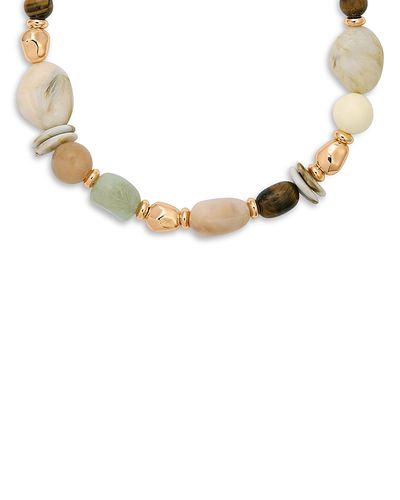 Ettika Ettika Serene Stone Gemstone Beaded Collar Necklace, 15.5-18.5