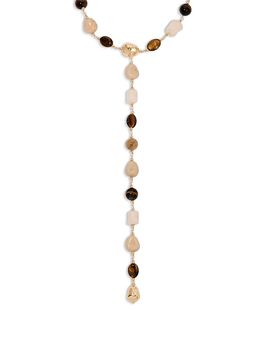 Ettika Ettika Serene Stone Gemstone Beaded Lariat Necklace, 15-19.5