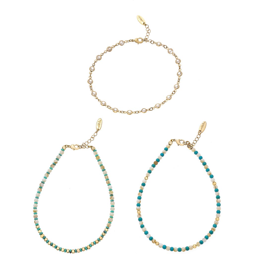 Ettika Ettika Set of 3 Anklets