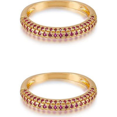 Ettika Ettika Simple Sparkle Set of 2 Rings