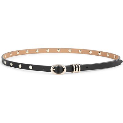 Ettika Ettika Skinny Studded Leather Belt