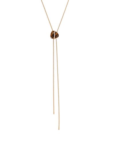 Ettika Ettika Solstice Cubic Zirconia & Tiger's Eye Bolo Lariat Necklace, 32.5
