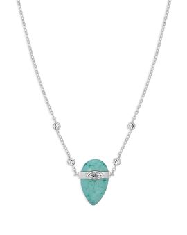 Ettika Ettika Solstice Pave & Stone Pendant Necklace, 14-17