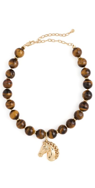 Ettika Ettika Stallion Beaded Necklace Tiger's Eye One