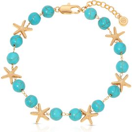 Ettika Ettika Starfish & Turquoise Anklet 