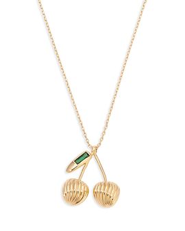 Ettika Ettika Sweet Cherry Cubic Zirconia Pendant Necklace, 14-17